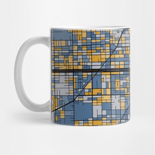 Chicago Map Pattern in Blue & Gold Mug